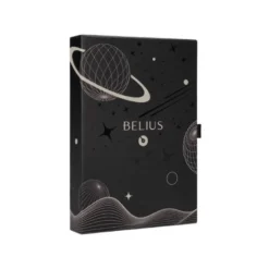 ROLLER Y FUNDA DE SIMILPIEL BELIUS SPACE B COLOR MINIMALISTA GRIS TINTA AZUL CAJA DE DISEÑO