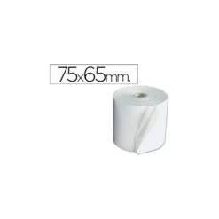 Rollo sumadora q-connect electro 75 mm ancho x 65 mm diametro copiativo con 2 hojas