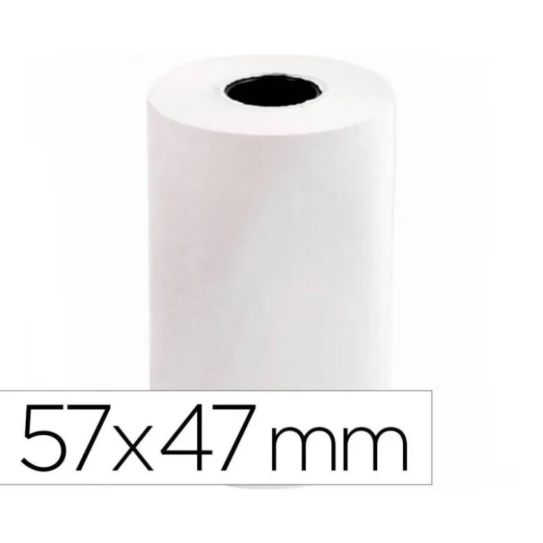 Rollo sumadora termico q-connect 57 mm ancho x 47mm diametro para maquinas tarjeta de credito