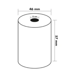 Rollo sumadora termico q-connect 57 mm ancho x 47mm diametro para maquinas tarjeta de credito