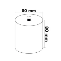 ROLLO SUMADORA TERMICO Q-CONNECT 80 MM ANCHO X 80 MM DIAMETRO SIN BISFENOL A PAPEL DE 70 G/M2