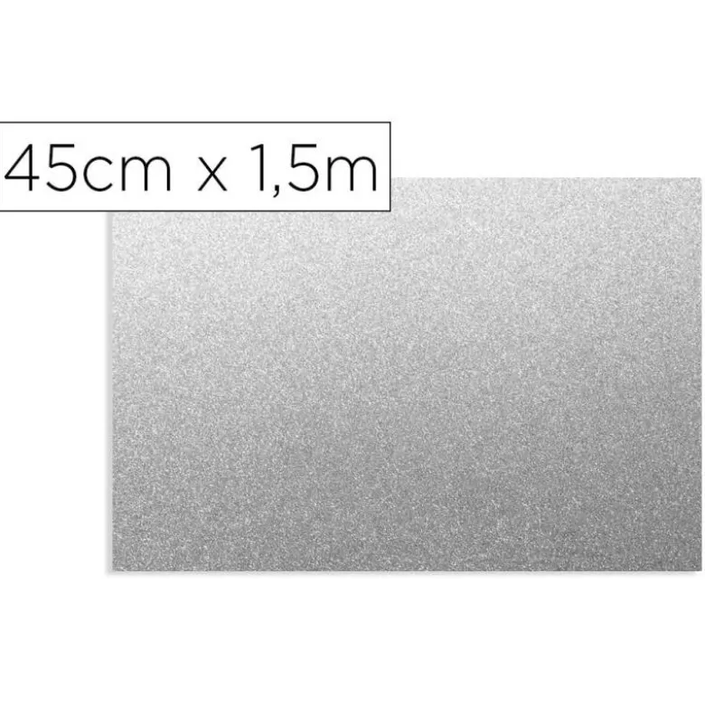 ROLLO ADHESIVO D-C-FIX PLATA METAL BRILLO ANCHO 45 CM LARGO 1,5 MT