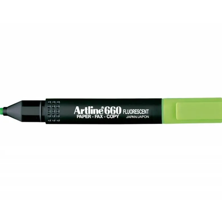 Rotulador Artline fluorescente EK-660 punta biselada verde