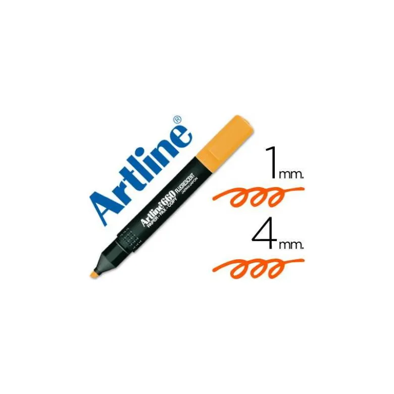 Rotulador Artline fluorescente EK-660 punta biselada naranja