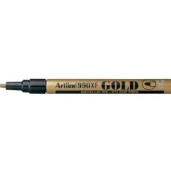 Rotulador Artline marcador permanente punta metalica EK-990 oro punta redonda 1.2 mm.