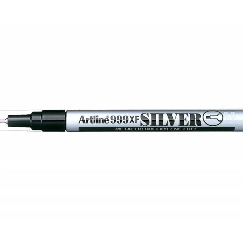 Rotulador artline marcador permanente tinta metalica ek-999 plata punta redonda 0.8 mm