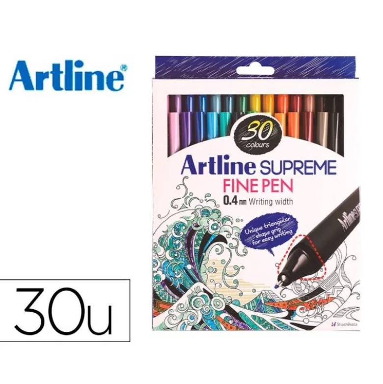ROTULADOR ARTLINE SUPREME EPFS200 FINE LINER PUNTA DE FIBRA 0,4 MM BOLSA 30 UNIDADES COLORES SURTIDOS
