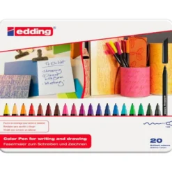 Rotulador Edding 1200 caja de 20 colores surtidos