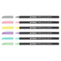 ROTULADOR EDDING PUNTA FIBRA 1200 PASTEL PUNTA REDONDA 1 MM ESTUCHE DE 6 UNIDADES COLORES SURTIDOS