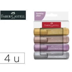 ROTULADOR FABER FLUORESCENTE TEXLINER 46 COLOR METALICO ESTUCHE 4 UNIDADES COLORES SURTIDOS