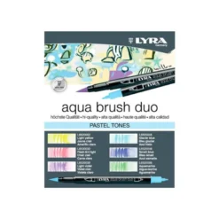 ROTULADOR LYRA AQUA BRUSH ACUARELABLE DOBLE PUNTA Y PINCEL TONOS PASTEL BLISTER DE 6 UNIDADES SURTIDAS