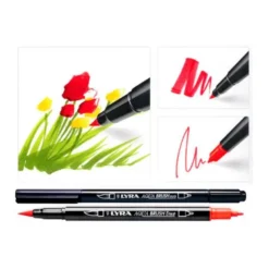 ROTULADOR LYRA AQUA BRUSH ACUARELABLE DOBLE PUNTA Y PINCEL TONOS PRIMARIOS BLISTER DE 6 UNIDADES