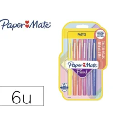 ROTULADOR PAPER MATE FLAIR PASTEL PUNTA DE FIBRA BLISTER DE 6 UNIDADES COLORES SURTIDOS