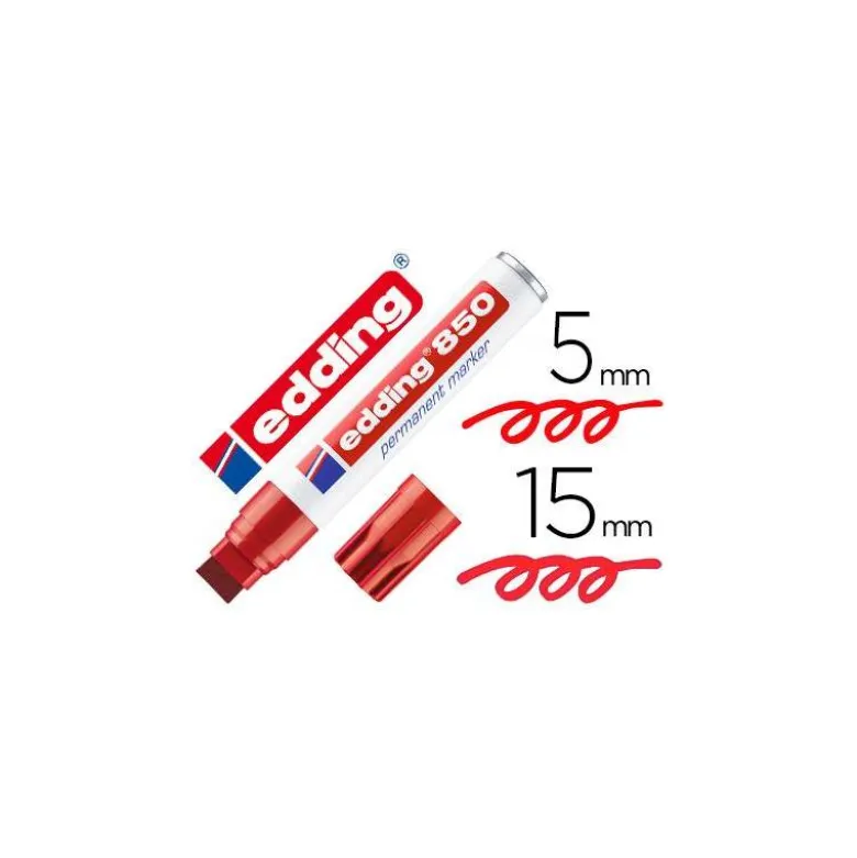 Rotulador Permanente Edding 850 Color Rojo Punta Biselada