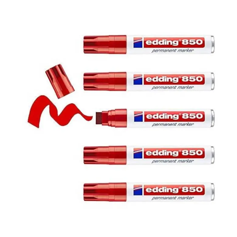 Rotulador Permanente Edding 850 Color Rojo Punta Biselada