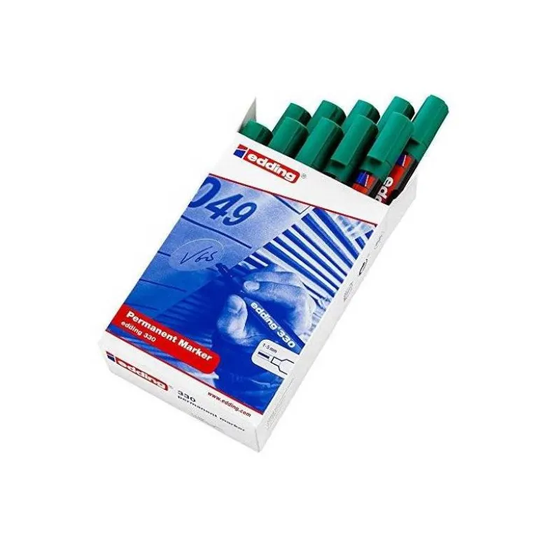 Rotulador Permanente Edding 330 Verde Punta Biselada