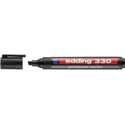 Rotulador permanente Edding 330 color negro punta biselada 1-5mm recargable