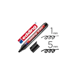 Rotulador permanente Edding 330 color negro punta biselada 1-5mm recargable
