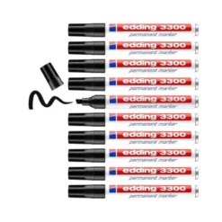 Rotulador Permanente Edding 3300 Color Negro Punta Biselada