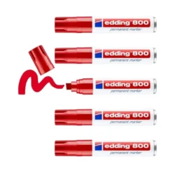 Rotulador Permanente Edding 800 Color Rojo Punta Biselada