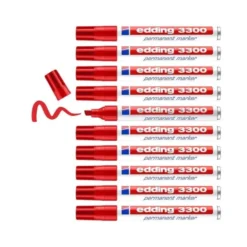 Rotulador Permanente Edding 3300 Rojo Punta Biselada