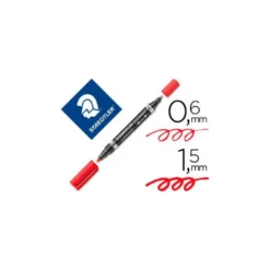 Rotulador Permanente Staedtler Lumocolor Dúo 348 Color Rojo Doble Punta