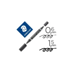 Rotulador Permanente Staedtler Lumocolor Dúo 348 Color Negro Doble Punta