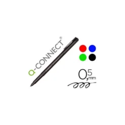 Rotulador Q-connect retroproyeccion punta fibra 0.5 mm permanente. Bolsa de 4 rotuladores