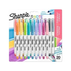 ROTULADOR SHARPIE PERMANENTE S-NOTE PUNTA BISELADA TRAZO 1,2 /3,87 MM BLISTER 20 UNIDADES COLORES SURTIDOS