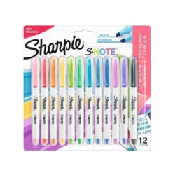 ROTULADOR SHARPIE PERMANENTE S-NOTE PUNTA BISELADA TRAZO 1,2 /3,87 MM BLISTER 12 UNIDADES COLORES SURTIDOS