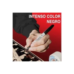 Rotulador Sharpie Permanente Color Negro Punta fina Caja 12 unidades