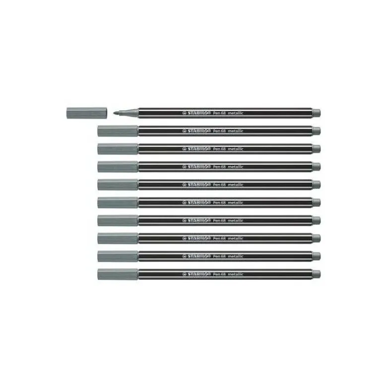 Rotulador Stabilo Acuarelable Pen 68 Color Plata Metalico