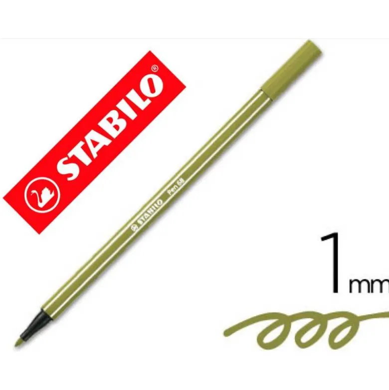 Rotulador Stabilo pen 68/63 Verde Tierra 1 mm