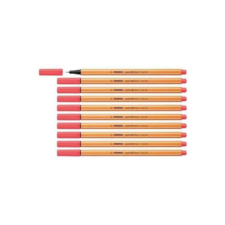 Rotulador Stabilo point 88/040 rojo neon