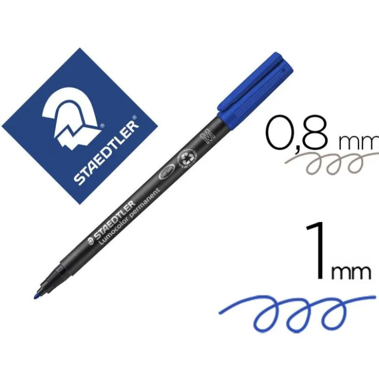 ROTULADOR STAEDTLER LUMOCOLOR RETROPROYECCION PUNTA DE FIBRAPERMANENTE 317-3 AZUL PUNTA MEDIA REDONDA 0.8-1 MM