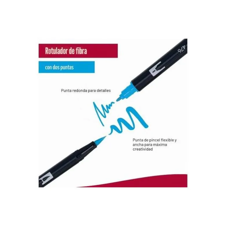 Rotulador Tombow Acuarelable Doble Punta Pincel Estuche de 12 Colores Primarios