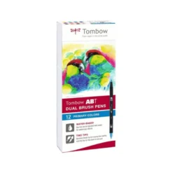 Rotulador Tombow Acuarelable Doble Punta Pincel Estuche de 12 Colores Primarios