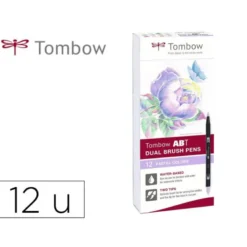 Rotulador Tombow Acuarelable Doble Punta Pincel Estuche de 12 Colores Pastel