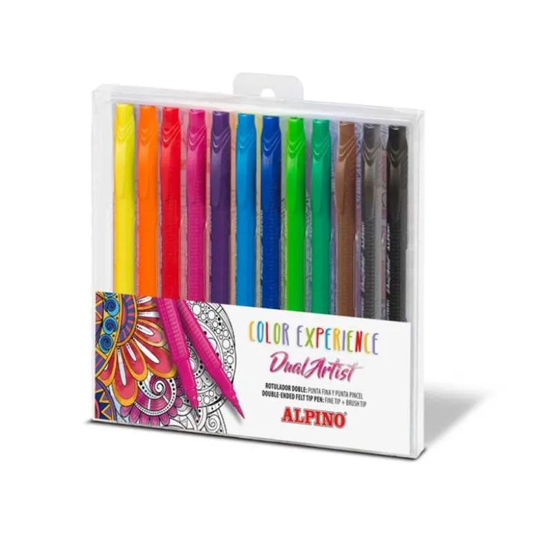ROTULADOR ALPINO DUAL ARTIST COLOR EXPERIENCE ESTUCHE DE 12 UNIDADES COLORES SURTIDOS