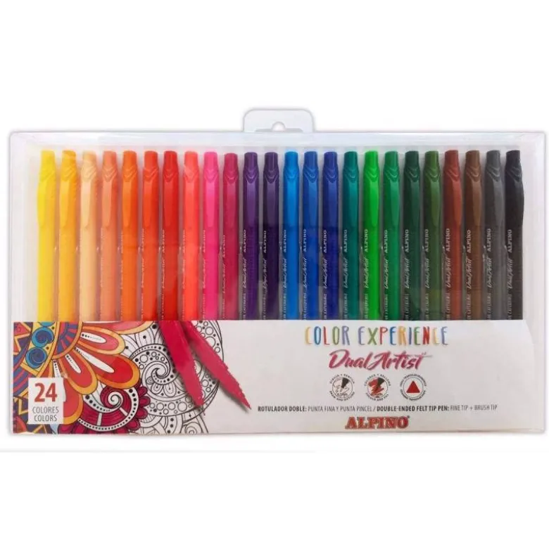 ROTULADOR ALPINO DUAL ARTIST COLOR EXPERIENCE ESTUCHE DE 24UNIDADES COLORES SURTIDOS