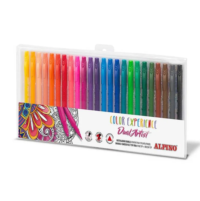 ROTULADOR ALPINO DUAL ARTIST COLOR EXPERIENCE ESTUCHE DE 24UNIDADES COLORES SURTIDOS