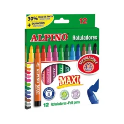 Rotulador Alpino Maxi punta gruesa lavable caja 12 rotuladores