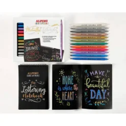 ROTULADOR ALPINO METALLIC LETTERING DOBLE PUNTA ESTUCHE DE 12 UNIDADES COLORES SURTIDOS