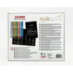 ROTULADOR ALPINO METALLIC LETTERING DOBLE PUNTA ESTUCHE DE 12 UNIDADES COLORES SURTIDOS