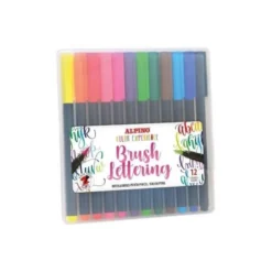 ROTULADOR ALPINO PUNTA DE PINCEL LETTERING ESTUCHE DE 12 UNIDADES COLORES SURTIDOS