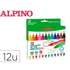 ROTULADOR ALPINO STAMPER DUO CAJA DE 12 UNIDADES COLORES SURTIDOS