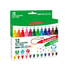 ROTULADOR ALPINO STAMPER DUO CAJA DE 12 UNIDADES COLORES SURTIDOS