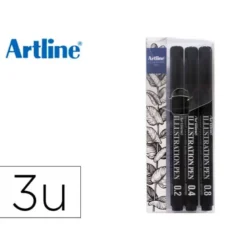 ROTULADOR ARTLINE CALIBRADO MICROMETRICO NEGRO ILLUSTRATION PEN BILLETERA EK-280W3ILN RESISTENTE AL