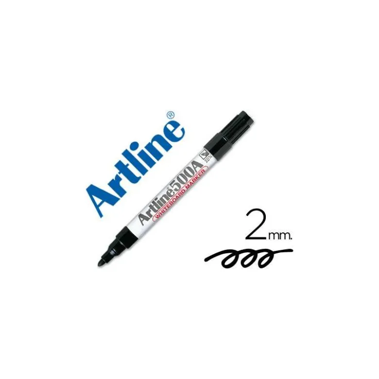 Rotulador Artline EK-500 punta redonda 2 mm recargable negro para pizarra