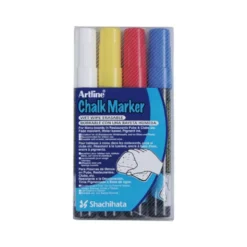 Rotulador Artline EPW-4 para pizarra tipo tiza colores surtidos Bolsa de 4 unidades